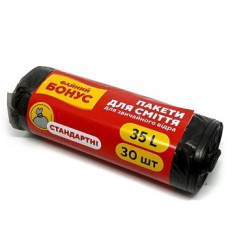 Мішки Файний Бонус чорні 35л 30шт