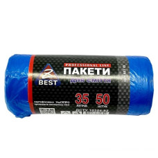 Мішки для сміття ТМ Z-BEST-44118 сині 35 літрів 50 штук 7 мікрон 44118