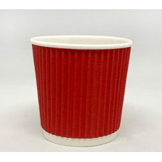 Стакан гофра (пряма) 110мл 25шт червоний