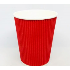 Стакан гофра (пряма) 185мл 25шт червоний