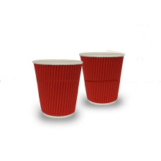 Стакан гофра (пряма) 250мл 25шт червоний