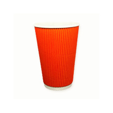  Стакан гофра (пряма) 500мл 20шт червоний 