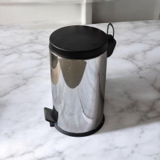 Урна з нержавіючої сталі, 5 л, глянець, пластикова кришка 0102p