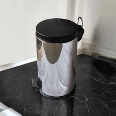 Урна з нержавіючої сталі, 16 л, глянець, пластикова кришка 0106p