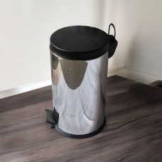 Урна з нержавіючої сталі, 40 л, глянець, пластикова кришка 0112p