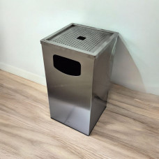Урна-попільничка, квадратна, з нержавіючої сталі, сатин 90 л 0292