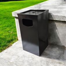 Урна-попільничка, квадратна, метал пофарбований 90 л, чорна 0292B