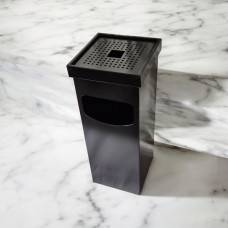 Урна-попільничка, квадратна, метал пофарбований 35 л, чорна 0290B