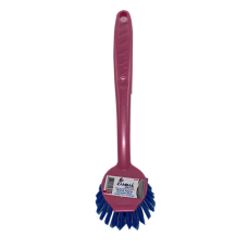 Щітка для миття посуду, кругла, рожева, 7х27х4 см, TM Zambak Plastik 84048P