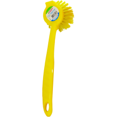 Щітка для миття посуду, кругла, жовта, 7х27х4 см, TM Zambak Plastik 84048Y