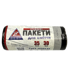 Мішки Z-BEST д/офісн. урн чорні 35л 30шт 7мк (100я)