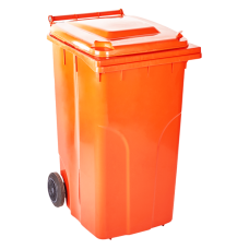 Бак для сміття на колесах з ручкою 240 л помаранчевий