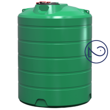 Ємність 3000 л дві горловини вертикальна зелена