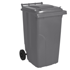 Бак для сміття на колесах з ручкою 240 л сірий