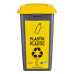 Бак для сортування сміття 70 л Planet "Пластик" антрацитовий-жовтий 20599