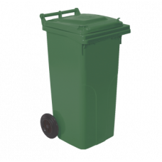 Бак для сміття на колесах з ручкою 120 л зелений 4225