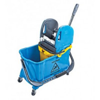 Прибиральне відро на колесах з віджимом сине HTS731B