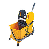 Прибиральне відро на колесах з віджимом жовте HTS731Y