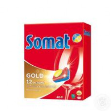 Таблетки для посудомийних машин 40 штук в упаковці Somat Gold