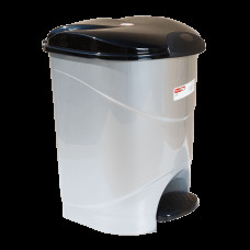 Ведро для мусора с педалью Irak Plastik Bella №2 19л серый металлик