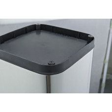 Ведро для мусора JAH 10 л круглое серебряный металлик без крышки с внутренним ведром