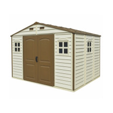 Сарай пластиковый Woodside 325x247x231 см слоновая кость, коричневая крыша Сарай пластиковый Woodside 325x247x231 см слоновая кость, коричневая крыша