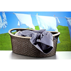 Кошик для білизни овальна під ротанг 25 л бежева 5618