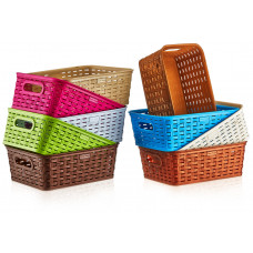 Кошик для білизни під ротанг декорована жовта 5944