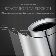 Відро для сміття JAH 12 л кругле срібний металік без кришки і внутрішнього відра 6338