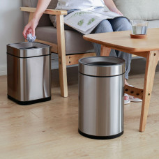 Відро для сміття JAH 12 л кругле срібний металік без кришки і внутрішнього відра 6338
