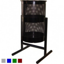 Урна вулична переносна 2-опорна, оцинкована, пофарбована, чорна, 37 л 310